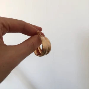 Guldiga Örhängen - Ett par bredare örhängen, tunna och lätta att bära. Nästan nyskick. Frakt: 22 kr