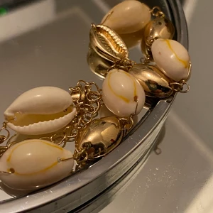 Snäck halsband - Snäck halsband från hm som är använt Max 3 gånger. Mycket fint skick och varannan snäcka är vanlig och varannan gullig! Finns ett guldigt knäppe som går att justera