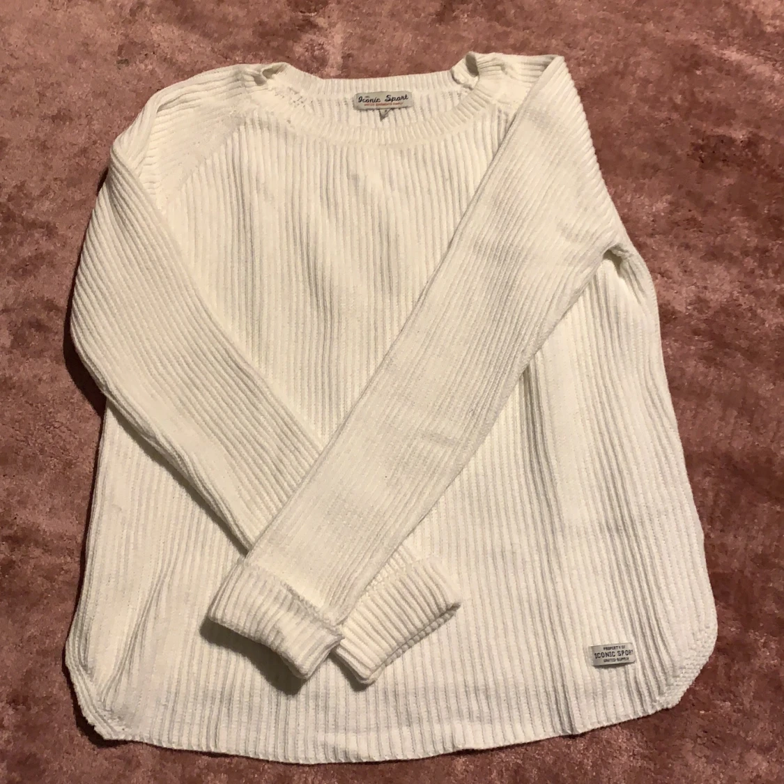 Vit stickad tröja S  - 90