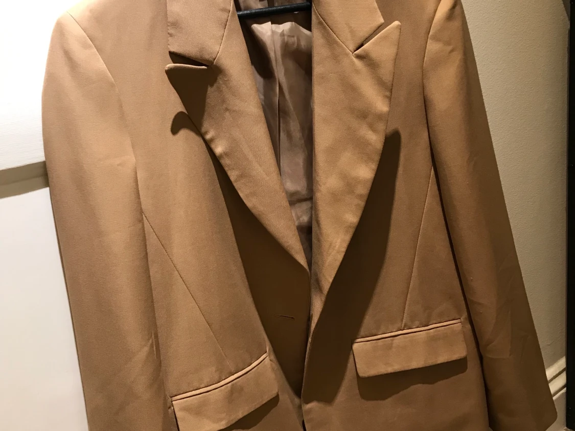 Oversized kavaj/blazer i beige - 90