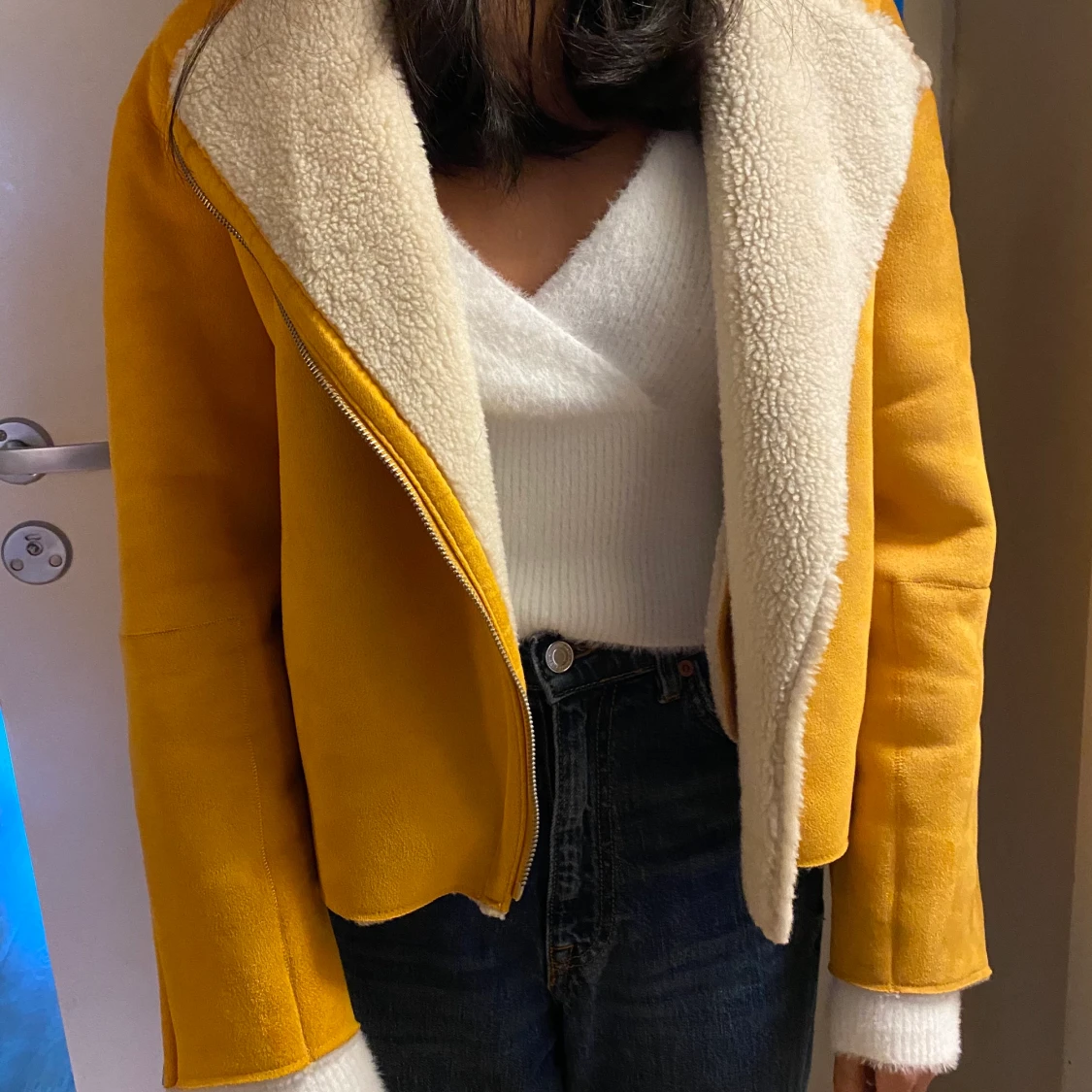 Gul Vår/Höst/Vinter Jacka från Zara