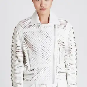 Acne Studios ”Mason” Leather Jacket. Laser cut white leather jacket in women size 36.  Only used a few times.   Original price was €2000.
