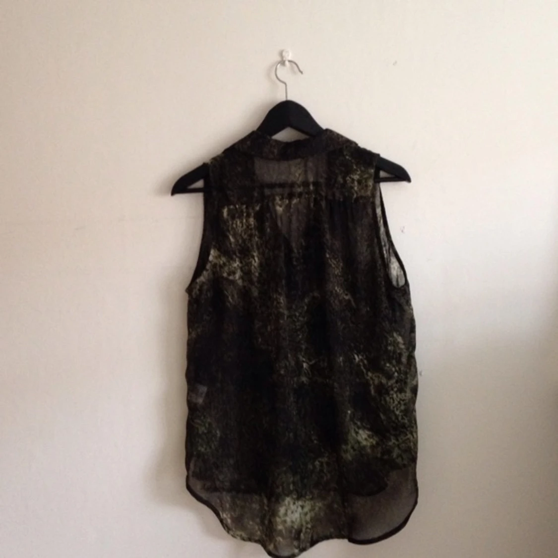 Transparent linne från New York, mörkgrönflammigt tyg - 1413372175