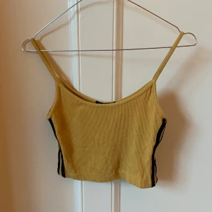 Brandy Melville gult linne/magtröja - Snyggt senapsgult linne med dubbla ränder på sidorna. Väldigt stretchigt men sitter tight mot kroppen. Fint😍