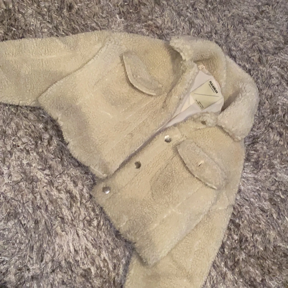 Croppad teddyjacka - 90