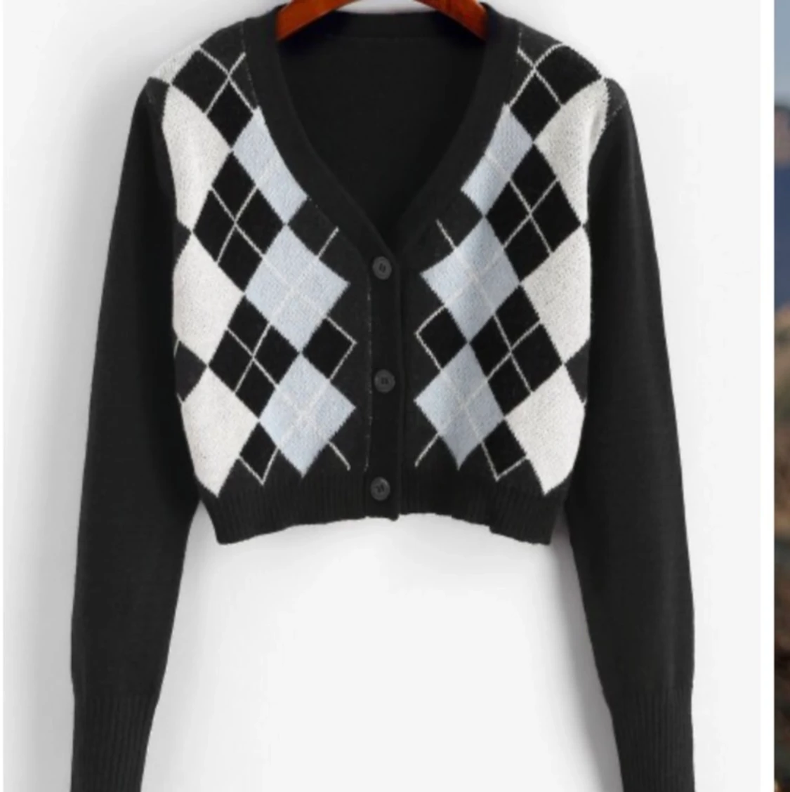 V Neck Crop Cardigan - 90