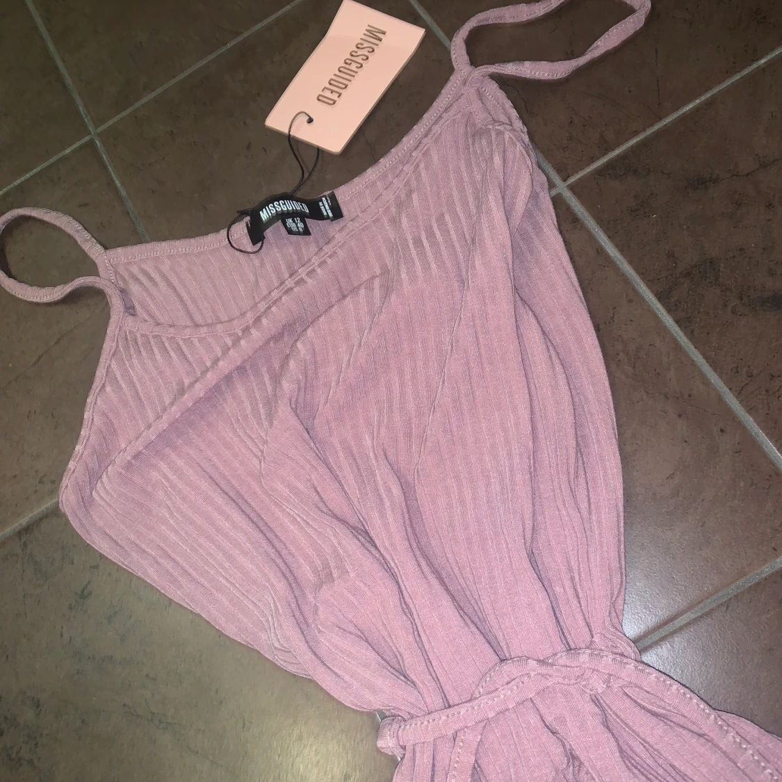 OANVÄND lila ribbad klänning 💜 - 91