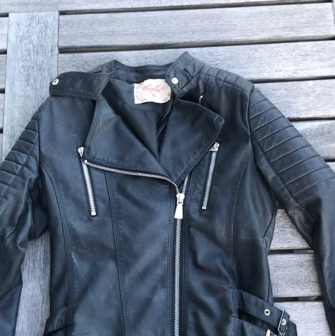 Biker jacket i fakeläder - 90
