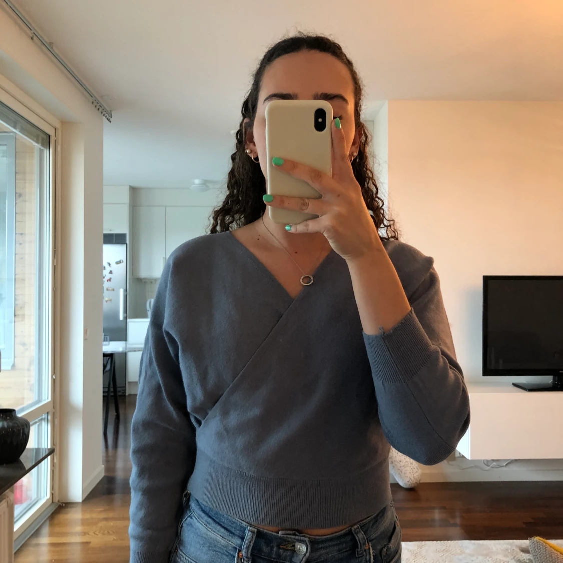 Blue-grey sweater - 90