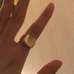 Äkta. 18k guldpläterad  - Ny fin ring, oanvänd. Nypris 598kr. Bara guldfärg med en detalj. Buda!