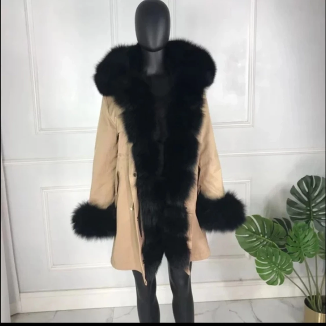 Päls parka av äkta päls ( rabbit fur )