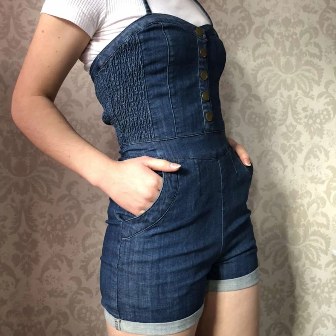 Playsuit i jeansmaterial strl 34
