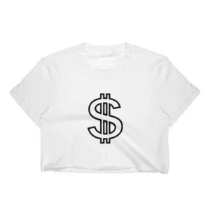  - Crop-Top med dollarsign tryck. Finns även i svart med vitt tryck.