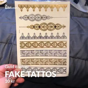 Fake vatten tattos i guld o silver 10kr plus frakt 