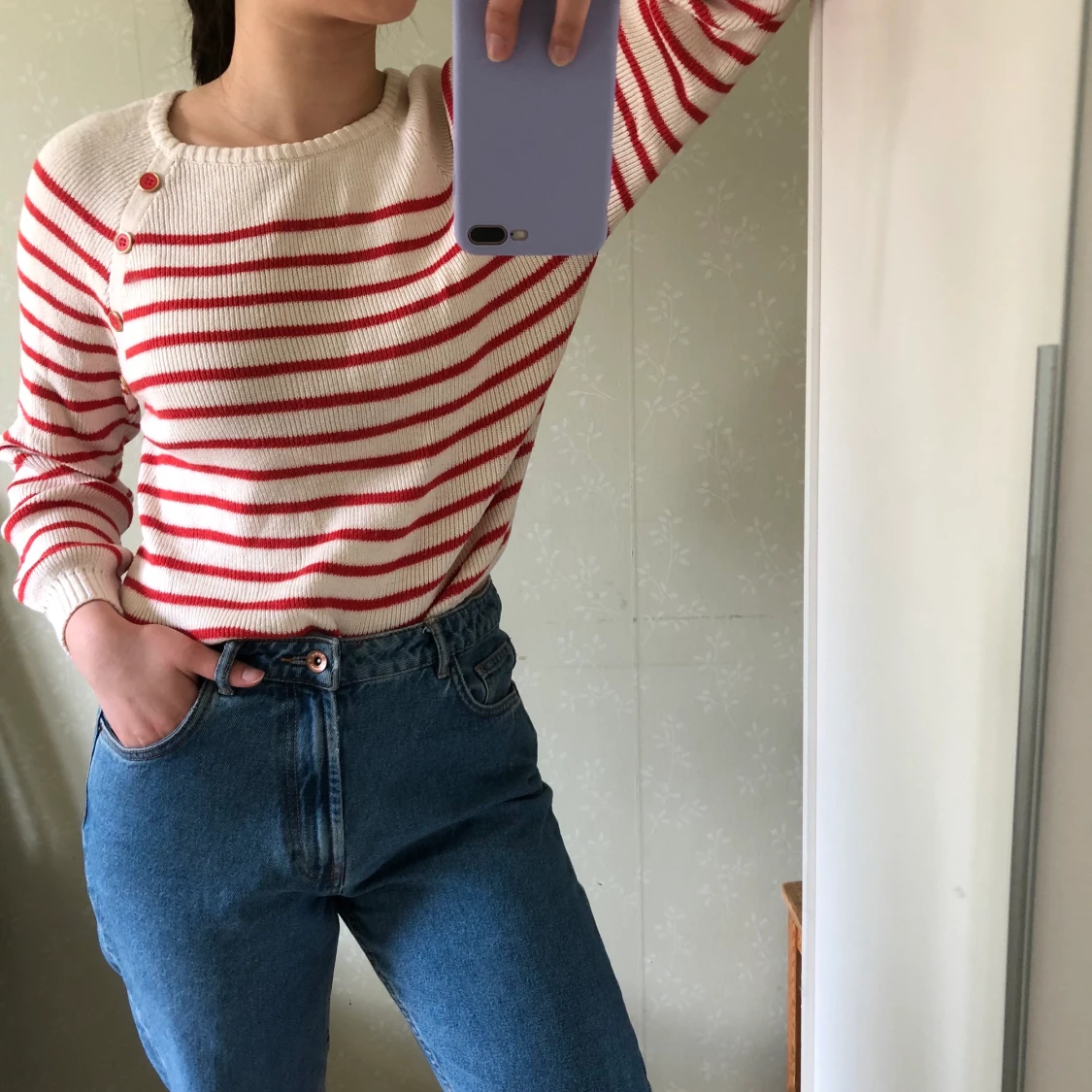 Mysig stickad tröja  - 90