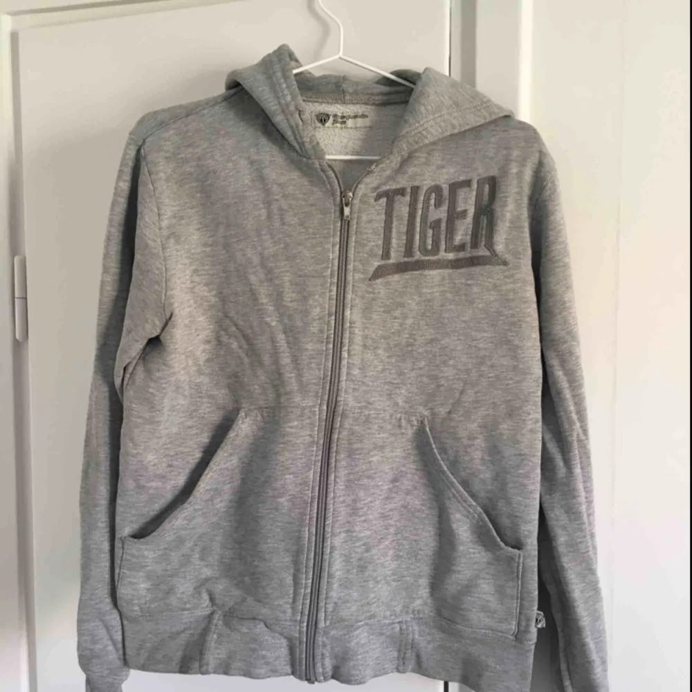 Grå hoodie från Tiger of Sweden. Den är ganska urtvättad.. Hoodies.