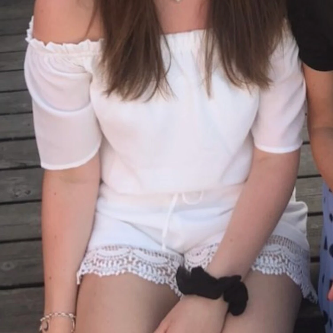 Vit kort jumpsuit/klänning - 91