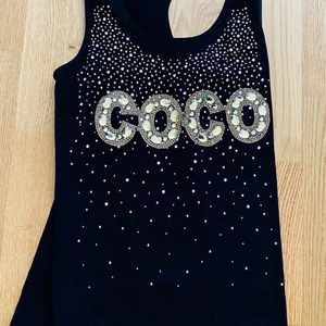 Coco linne - Svart linne med swarovski 