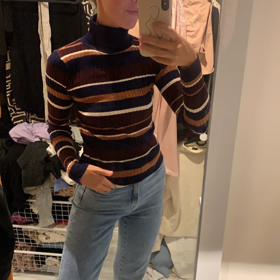 Randig polotröja stl XS/S