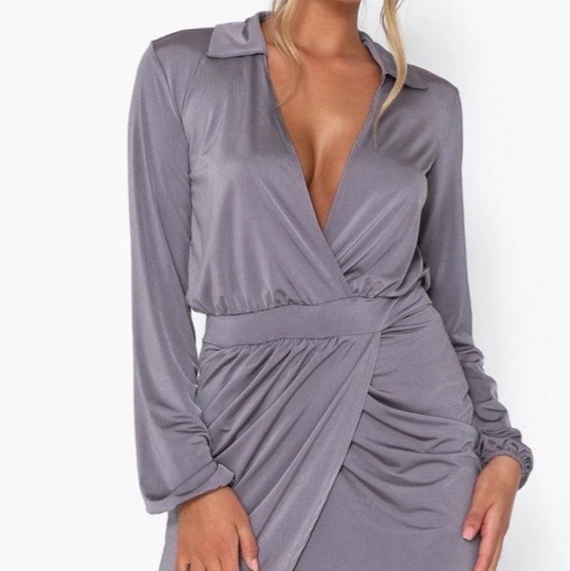 Wrap Shirt Collar Dress
