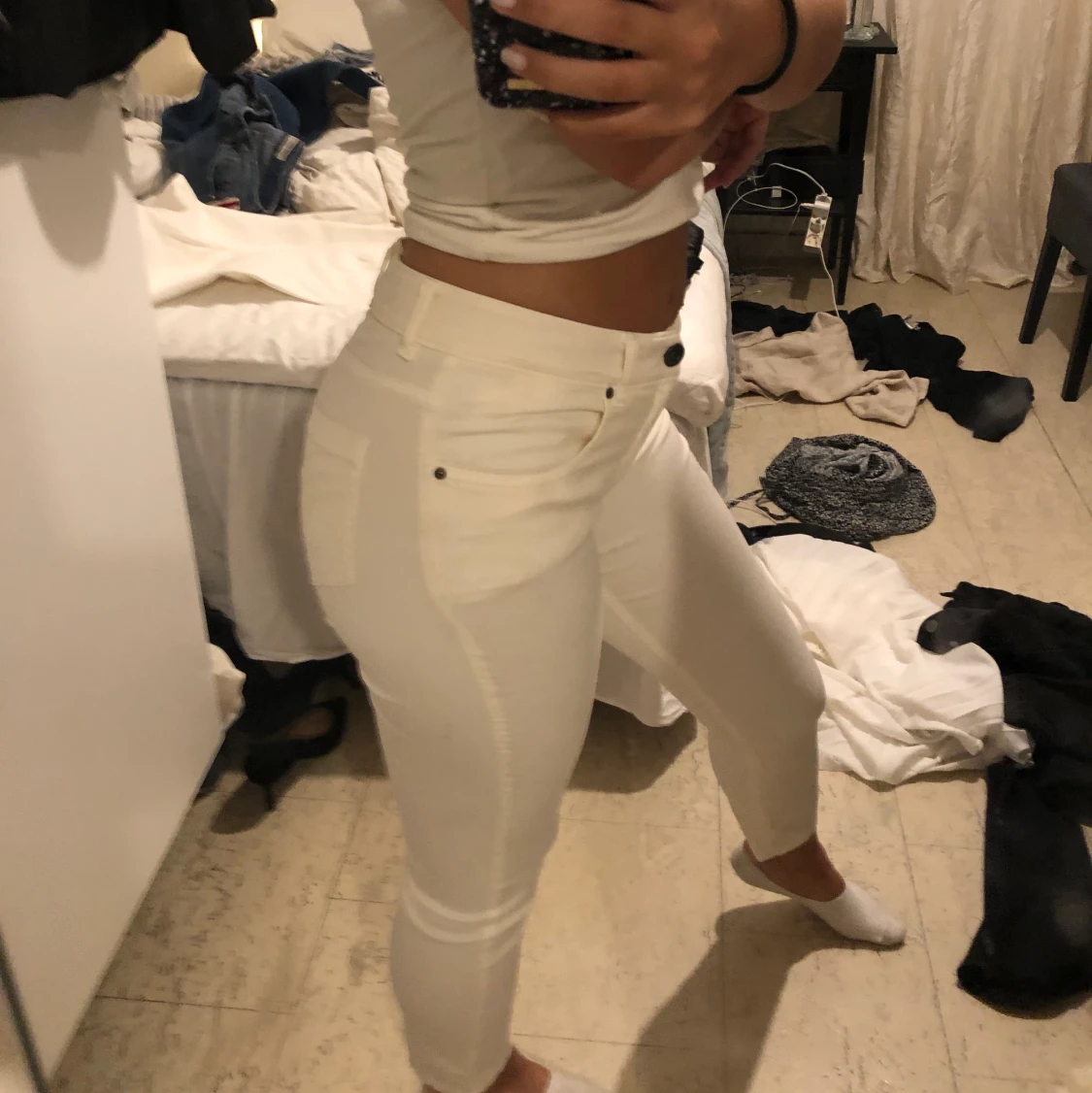 Creme-vita jeans - 90