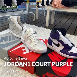 Jordan 1 court purple  - Helt nya, storlek 40,5. Allt medföljer 