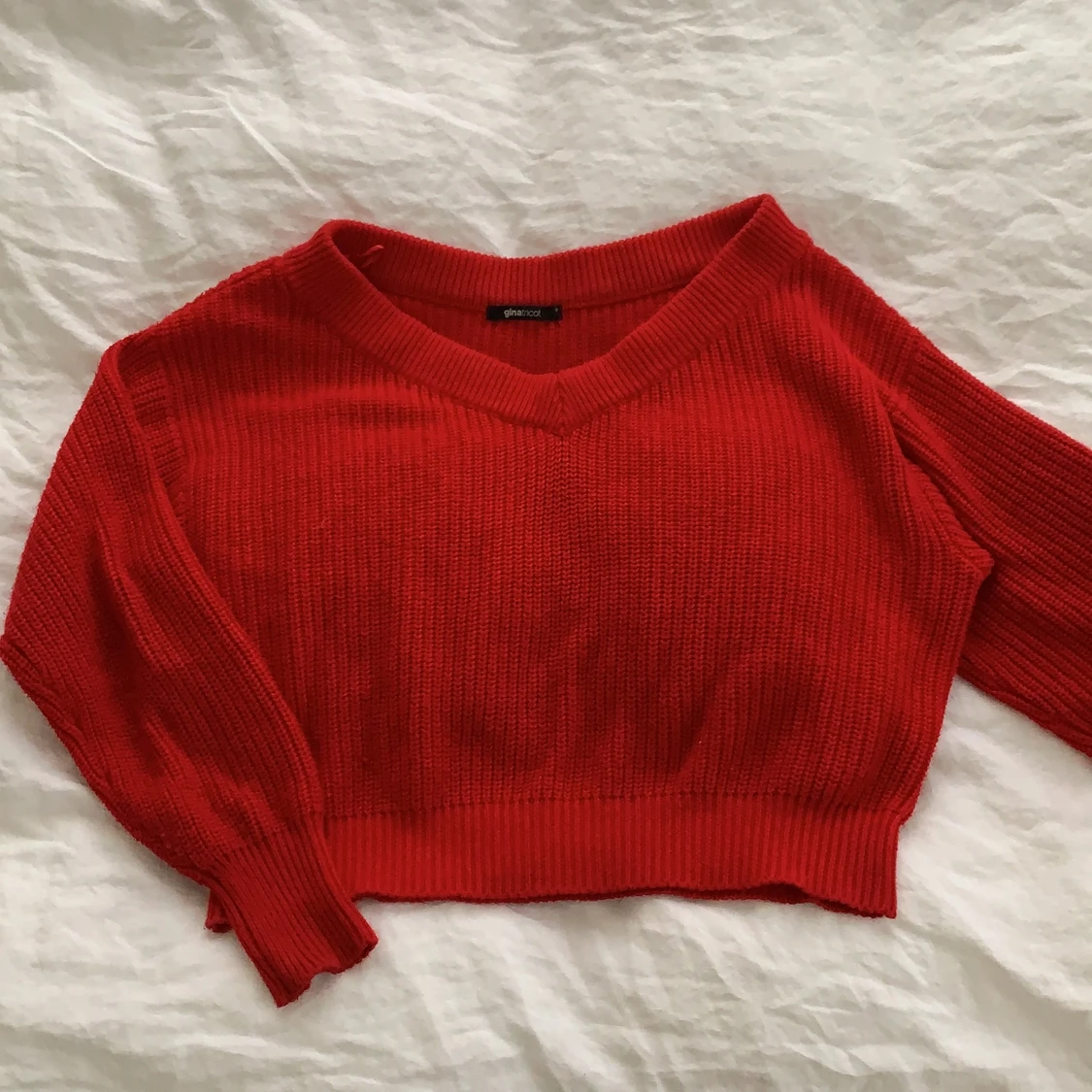 Röd stickad tröja från Bikbok!  - 90