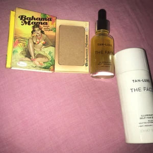 TAN LUXE/ BAHAMA MAMA  - Tan luxe face drops i färgen light/medium. Använd endast 2 gr så den är full i princip. Bahama mama bronzer från the balm. Säljer båda tillsammans 