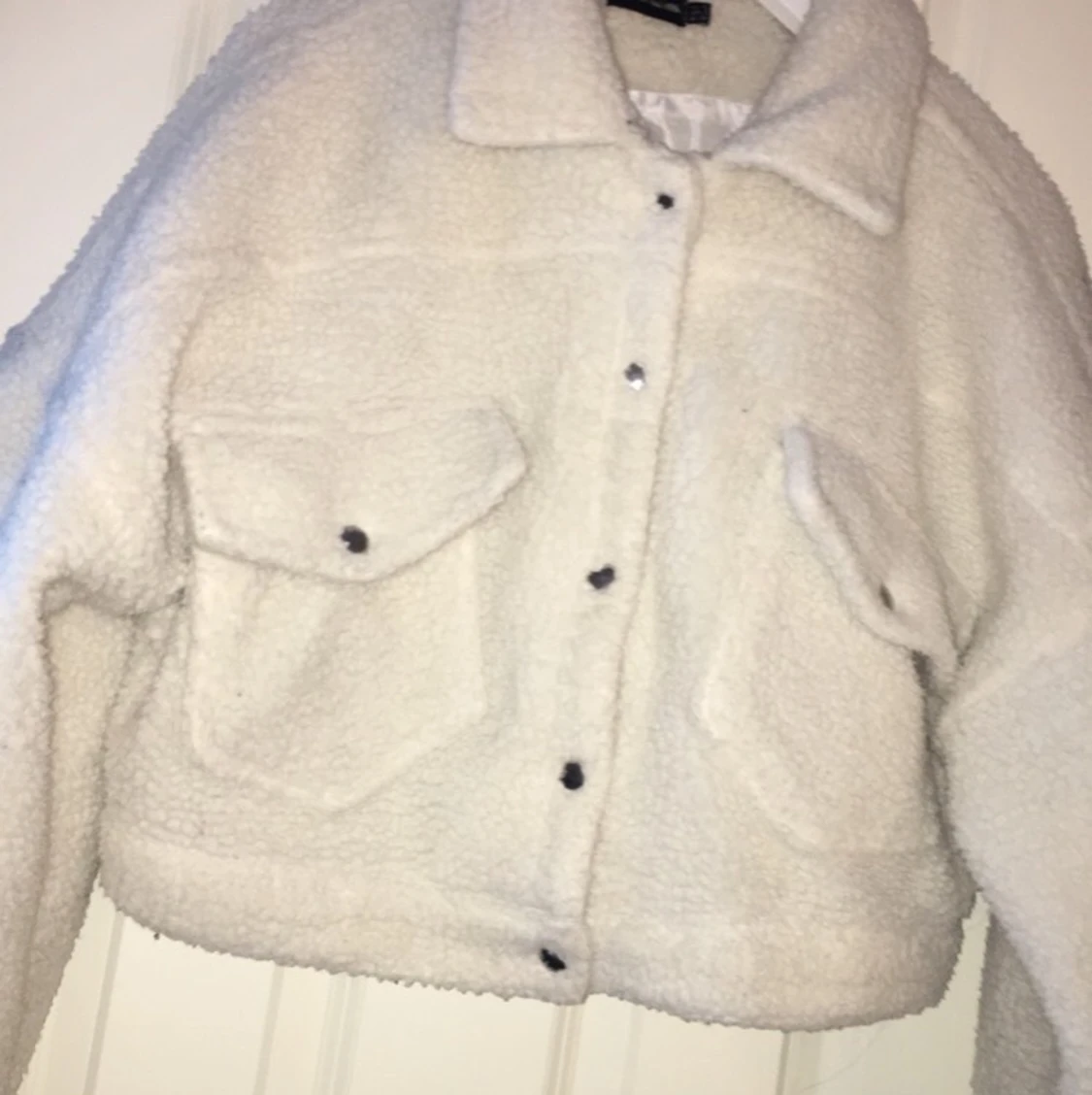 Vit teddy jacka  - 90