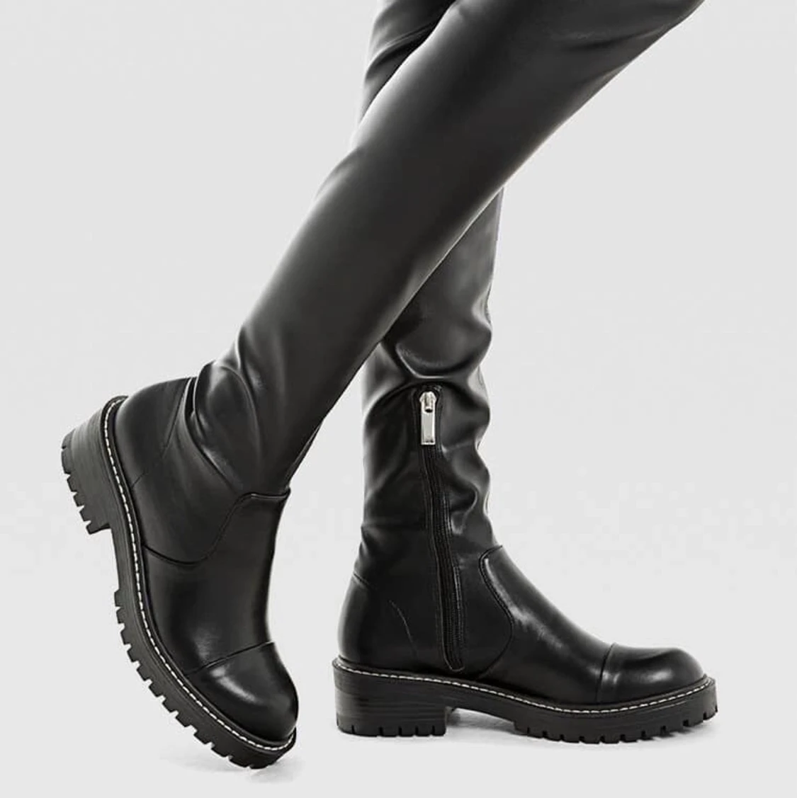 Over-the-knee boots med chunky sula - 90