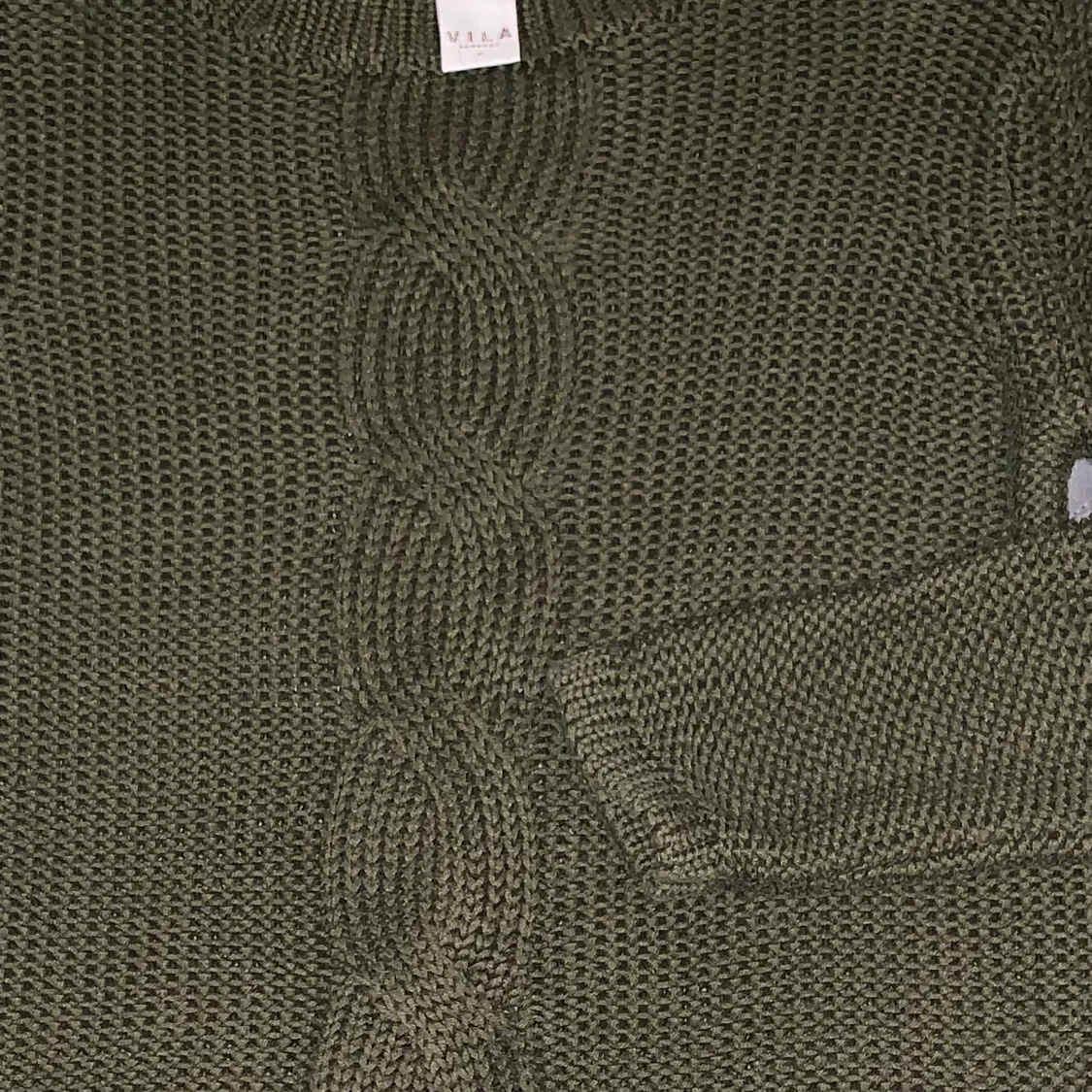 VILA Stikad tröja i militärgrön, XS-S - 91