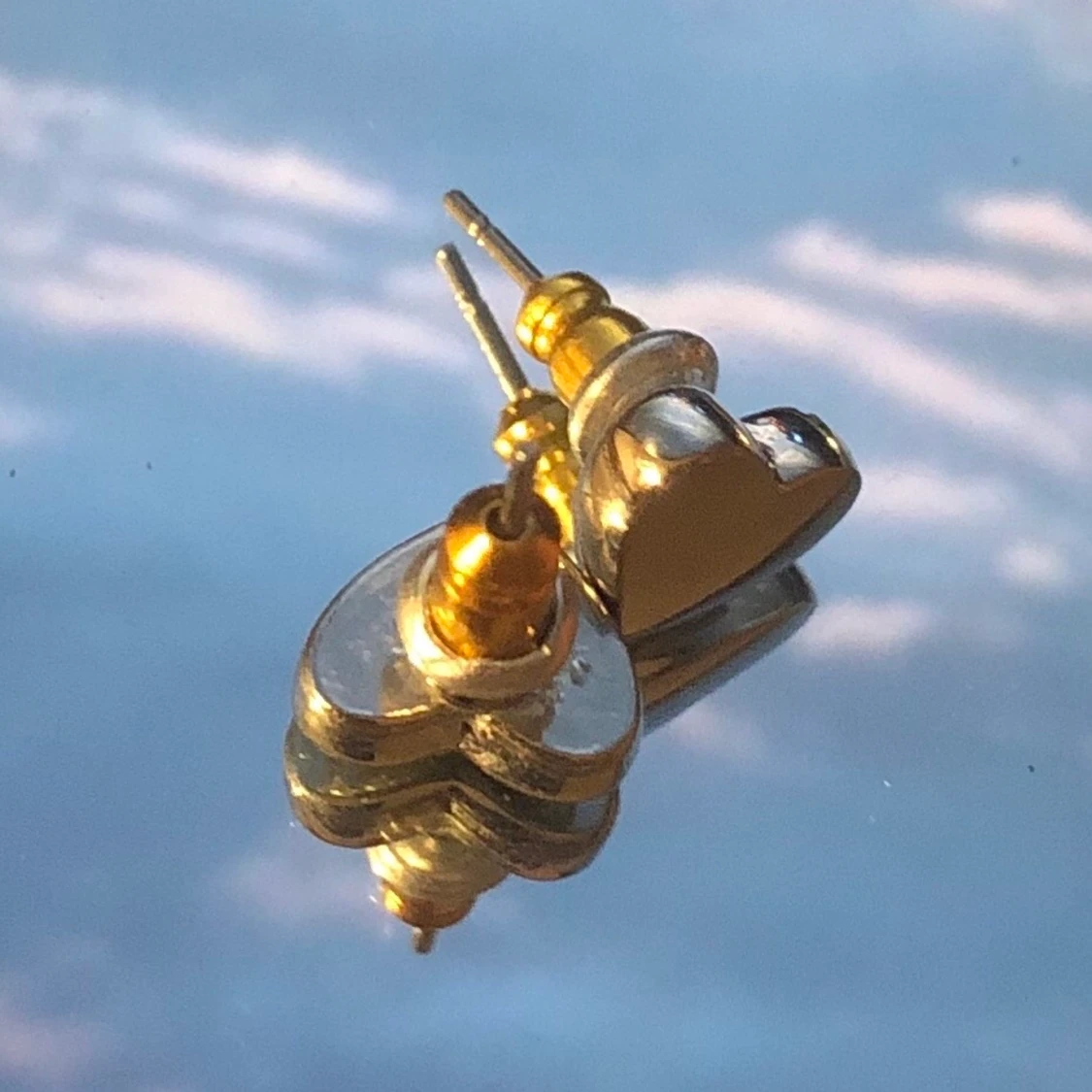 Små örhängen i hjärtform