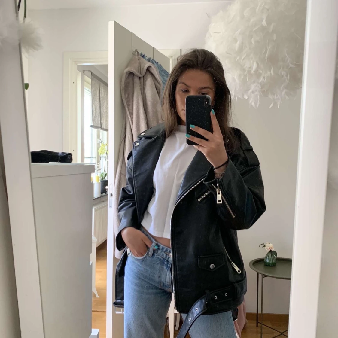 Oversized skinnjacka