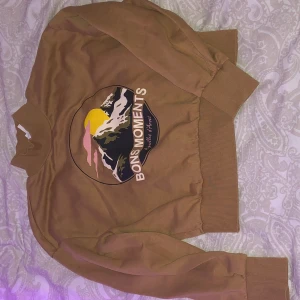HM polo sweatshirt - Brun sweatshirt från H&M med fint tryck på framsidan. Inte använt så mycket. Superfin och bekväm. Strl XS 