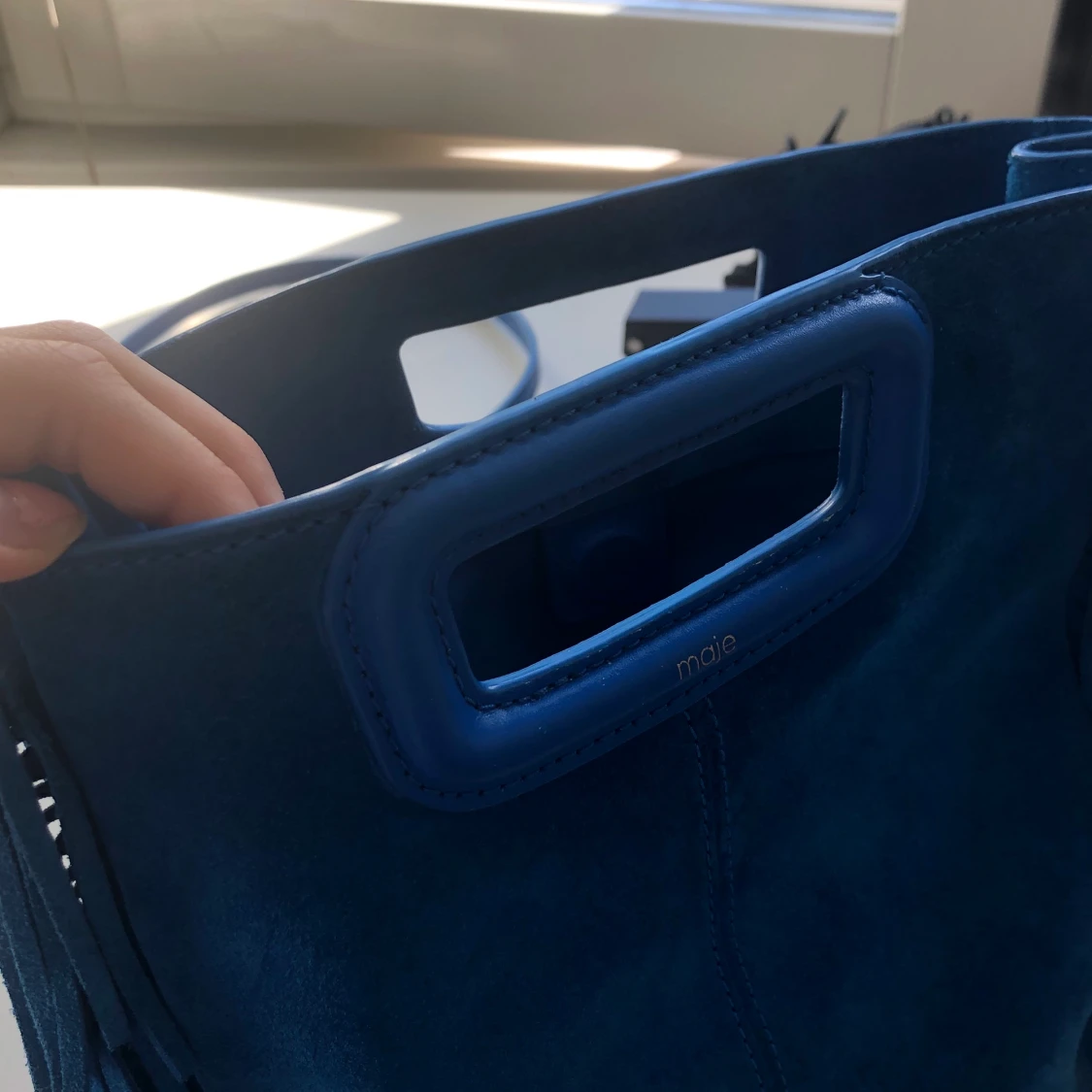 Blå maje väska i mocka - 91