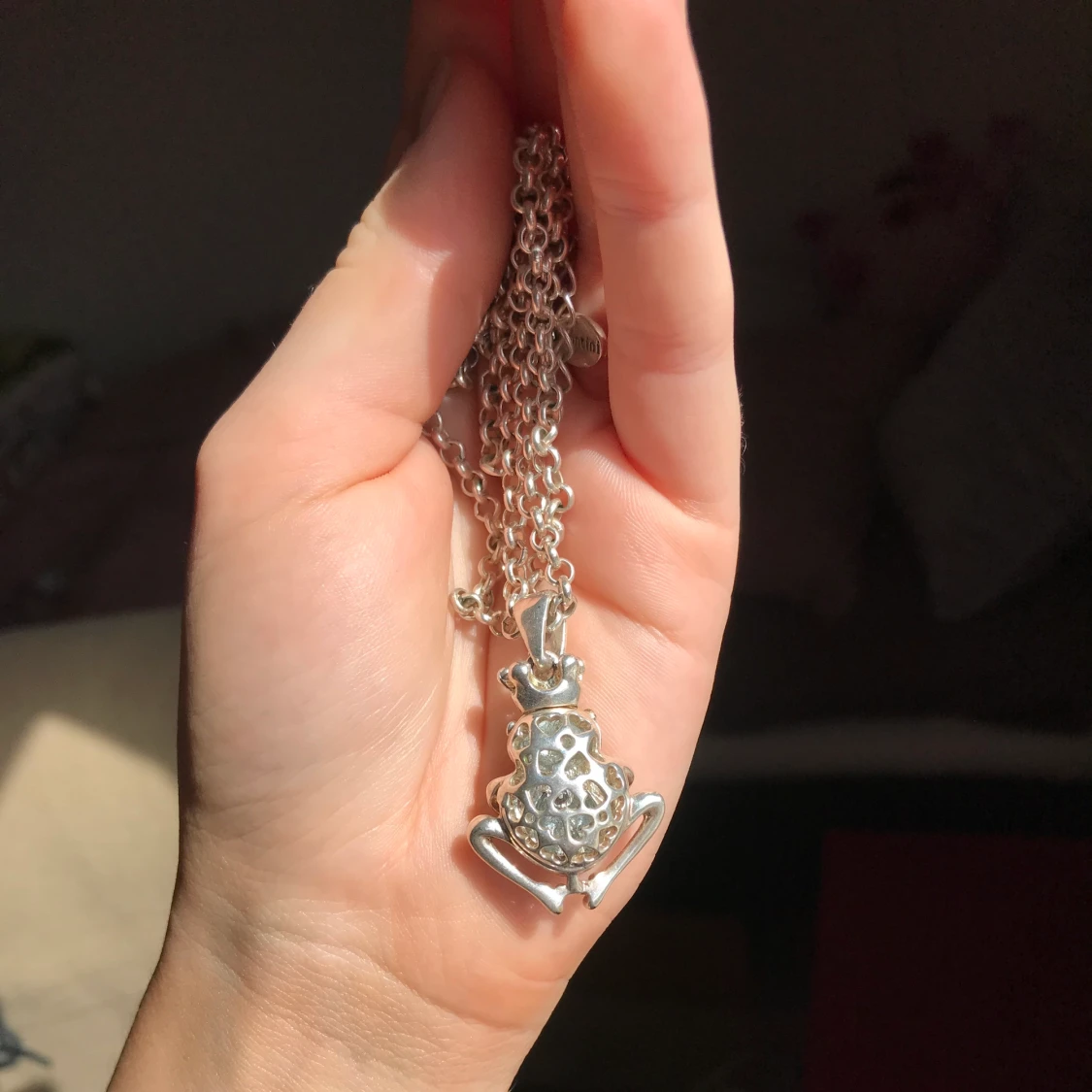 Långt halsband med groda - 90