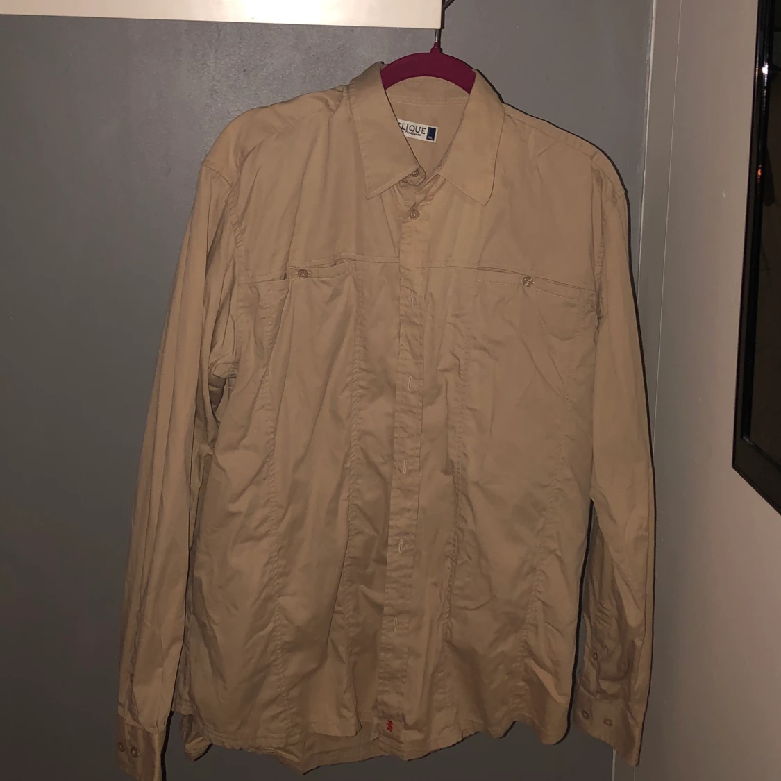 Oversized biege skjorta - 91