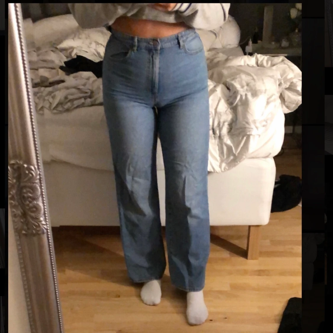 Raka blåa jeans - 90