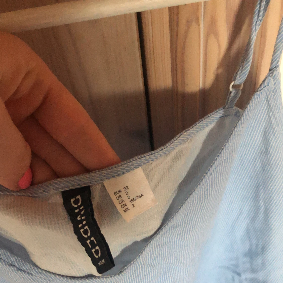 Croppat blått linne - 91