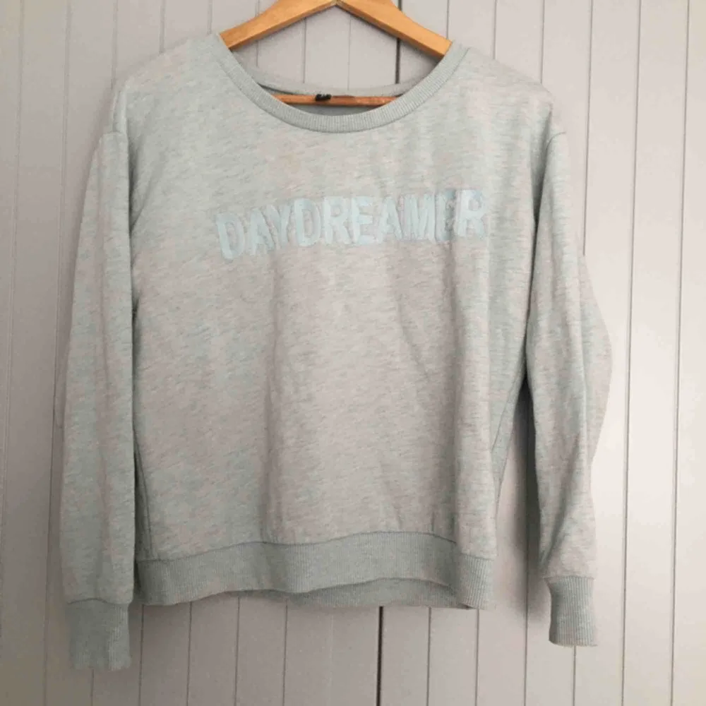 Ljusblå sweatshirt med ”Daydreamer” i storlek M. Passar även S  Ge bud. Hoodies.