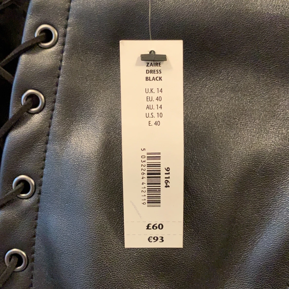 Ann Summers fux Läder klänning storlek 40 - 91