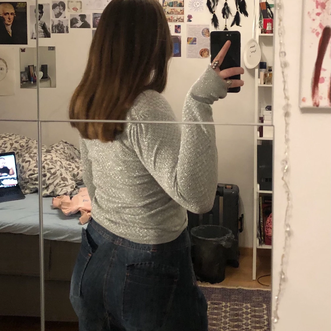 Glittrig tunn kofta  - 91