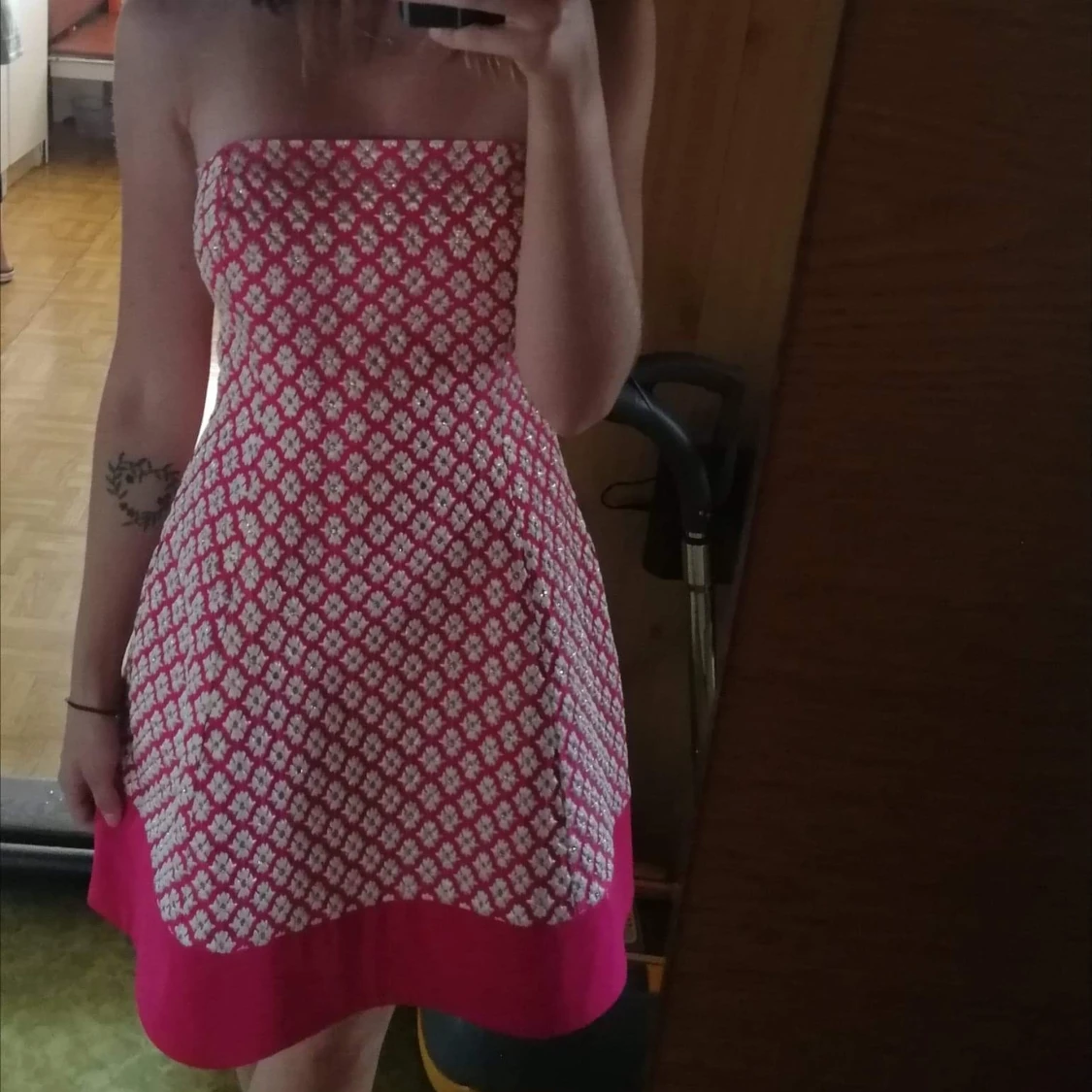 Guld/rosa festklänning 