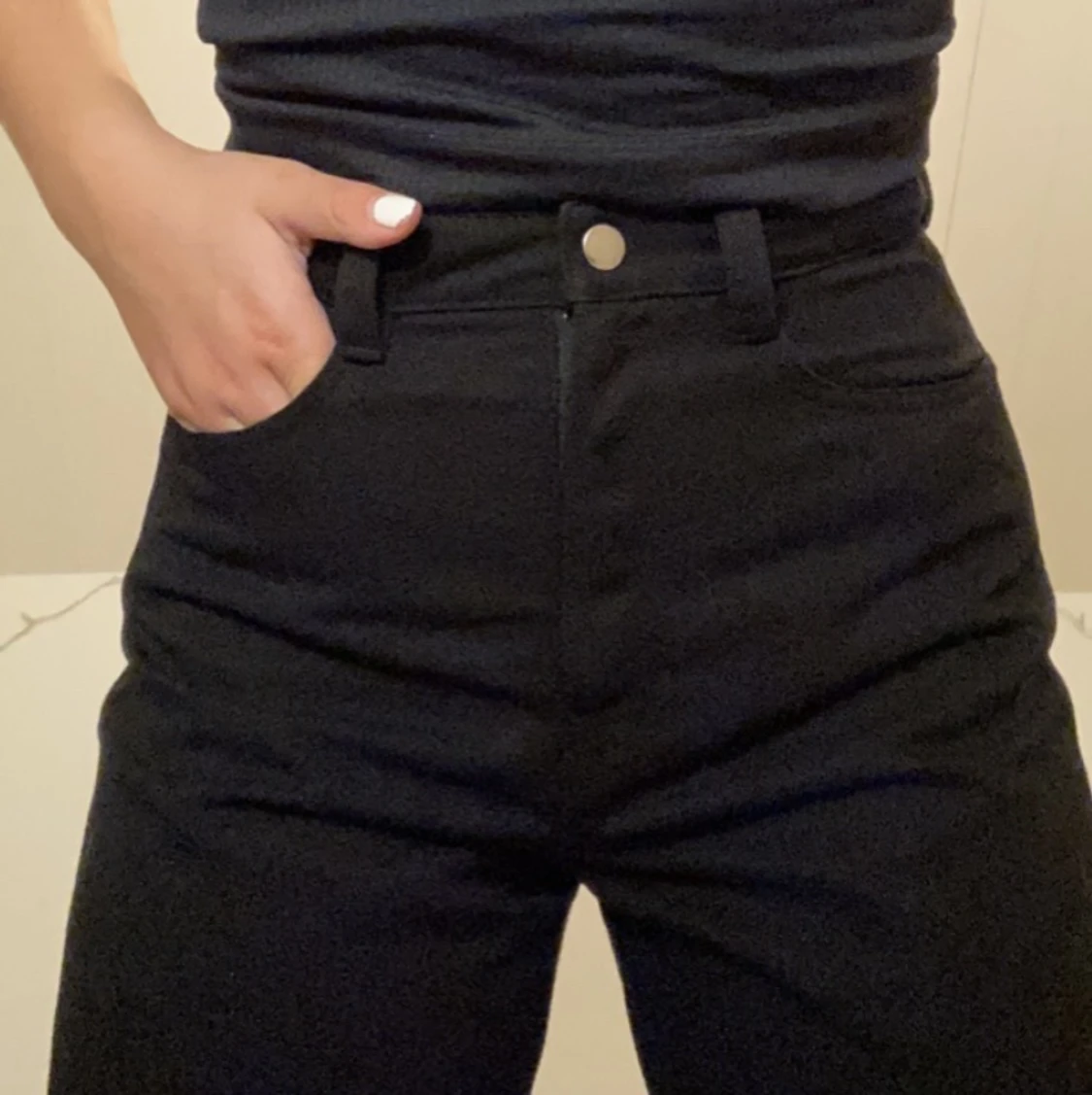 Svarta tygbyxor strl S/36 - 90