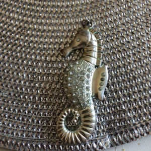 Hänge sjöhäst  - Stor sjöhäst till halsband :) . Glittrig på magrn 💓 dock lite rostig vid ”nosen”. Kan mäta om man önskar !:)