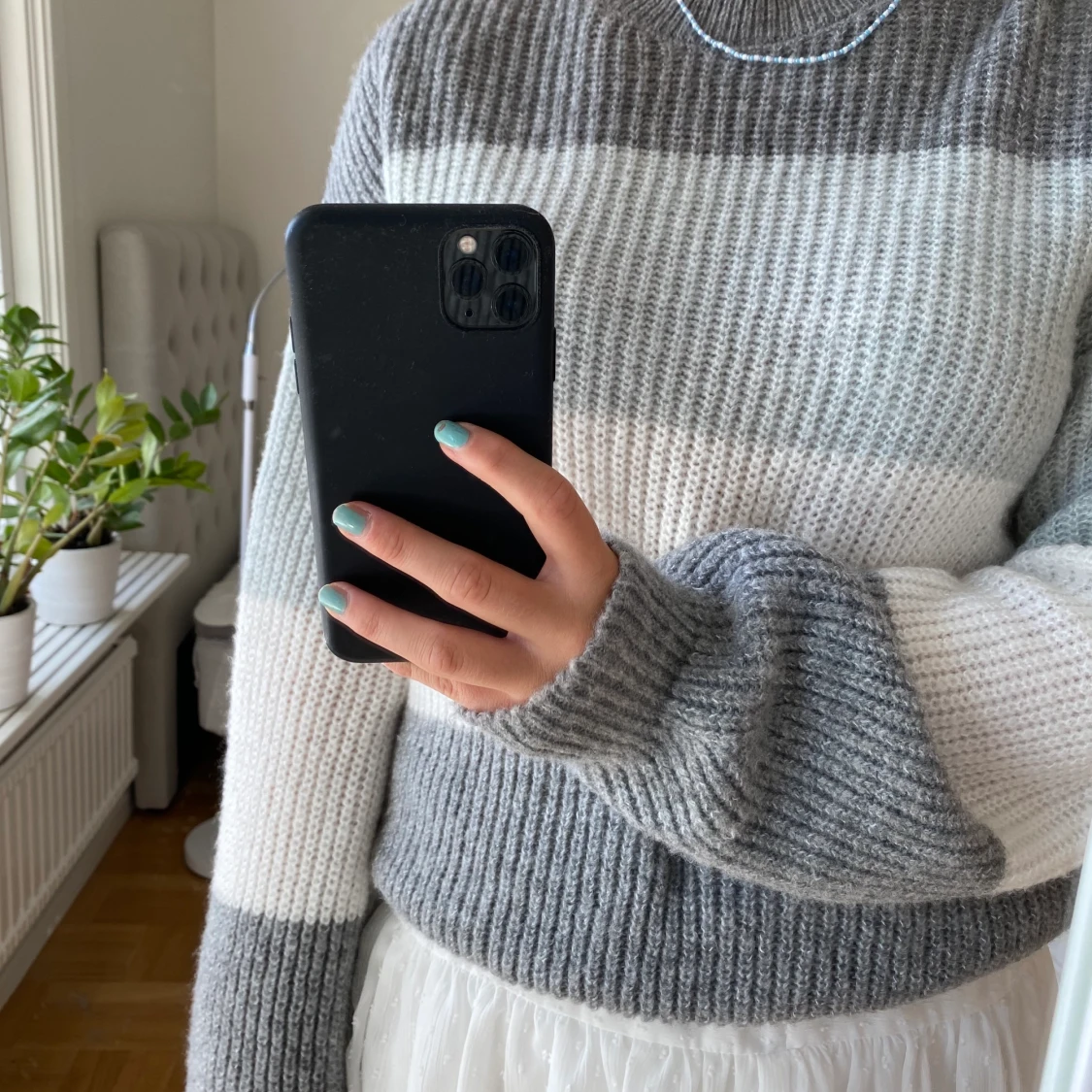 Stickad randig tröja 