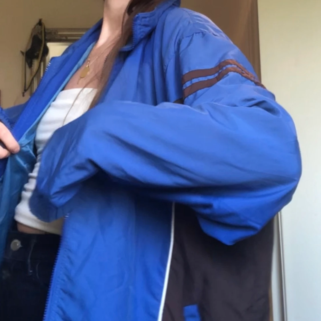 Retro koboltblå vindjacka