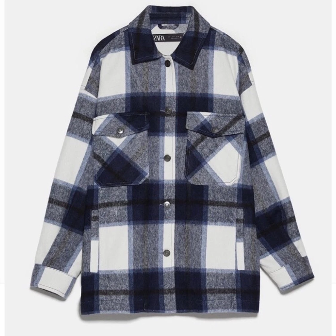 Blå och vitrutig kappa från Zara!