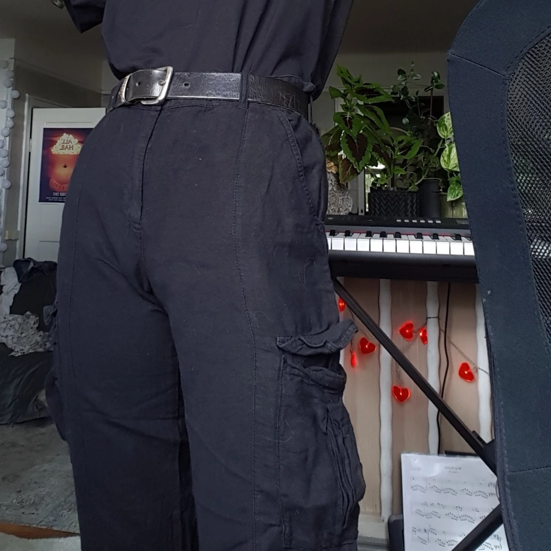 Cargopants i linneblandning