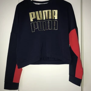 Oanvänd puma tröja - Jättefin Oanvänd puma tröja med guld tryck. Tröjan har Storlek 36/38 men passar en med storlek S. Säljer den då den inte kommit till användning. Köparen står för frakten. Kan hämtas i Göteborg. Ordinare pris: 450kr